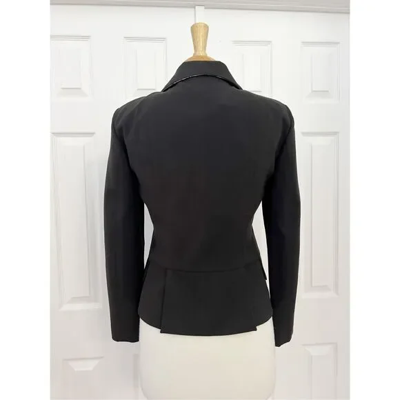 Christian Lacroix 6 Patterned Black Tailored Silk Blazer Size 42 NWT